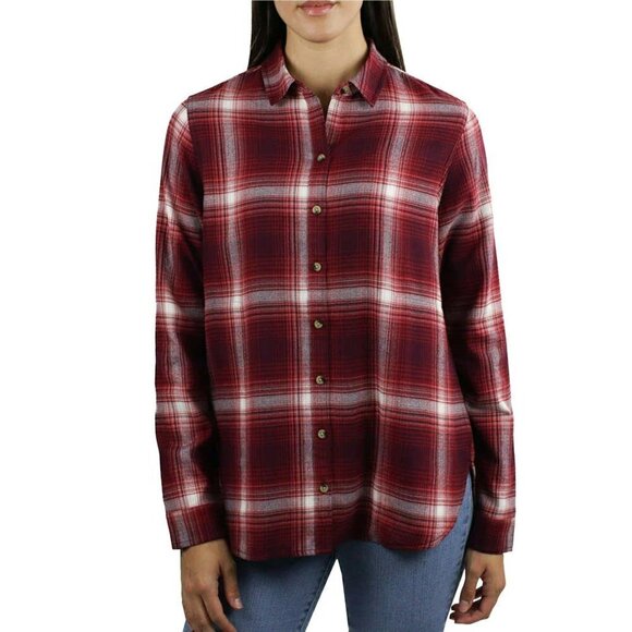 NWT Jachs Girlfriend Super Soft Flannel 2 Side Pockets Plaid  Button Front Shirt - Picture 1 of 5
